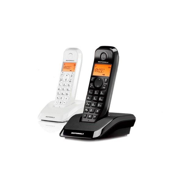 Motorola s1202 telefono dect duo blanco / negro