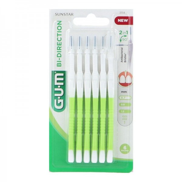 GUM Bi-direction Small 0,7mm 6 Unidades Ref 2114