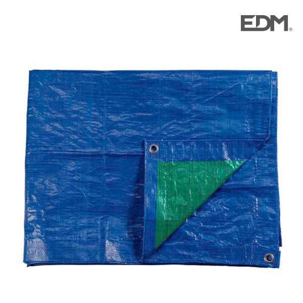 Toldo polietileno de doble cara color azul/verde, densidad 90 g / m², 3 x 4 m