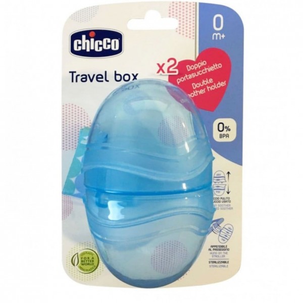 Chicco Portachupetes Doble Azul