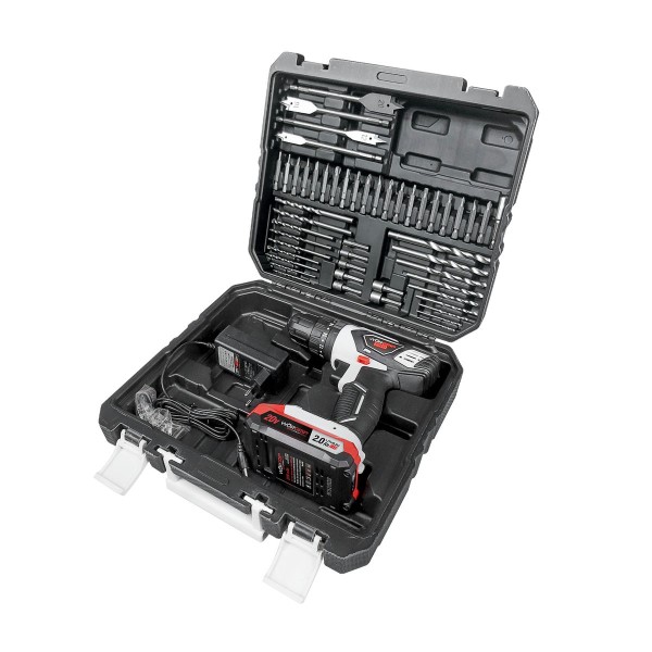 Taladro percut. w. 20v.1bat 2.0ah.50accs