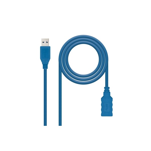 Nanocable cable usb 3.0, a/m-a/h, azul, 1 m