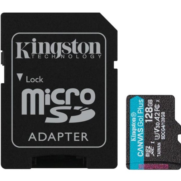 Kingston microsd canvas go! plus 4 128gb 200 mb-s