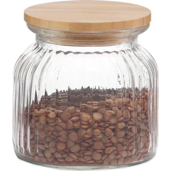 Bote de cocina de vidrio + bambú 600 ml