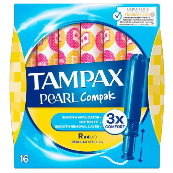 Tampones Tampax Compak Pearl Regular 16 Uds