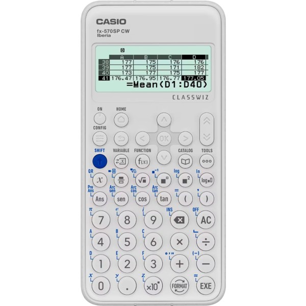Casio fx-570sp cw blanca / calculadora científica estándar